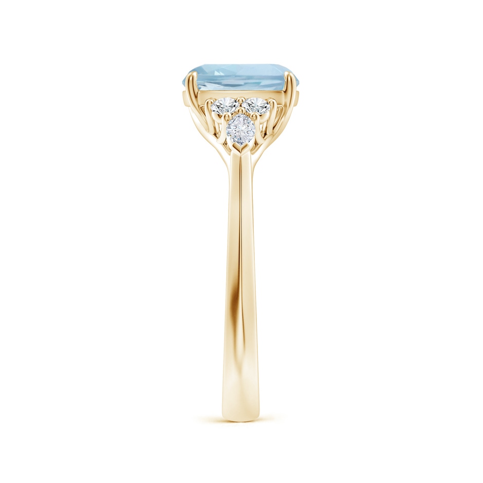 8mm AA Cushion Aquamarine Side Stone Engagement Ring with Diamonds in Yellow Gold side 299