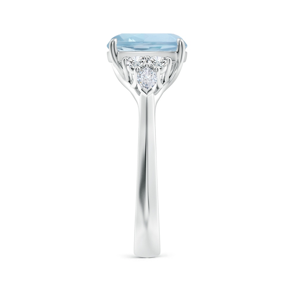 9mm AA Cushion Aquamarine Side Stone Engagement Ring with Diamonds in P950 Platinum side 299