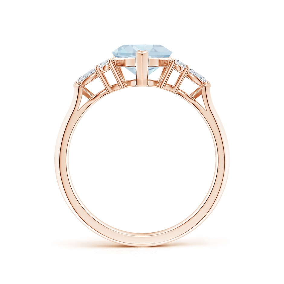 7mm A Heart-Shaped Aquamarine Side Stone Engagement Ring with Diamonds in Rose Gold side 199