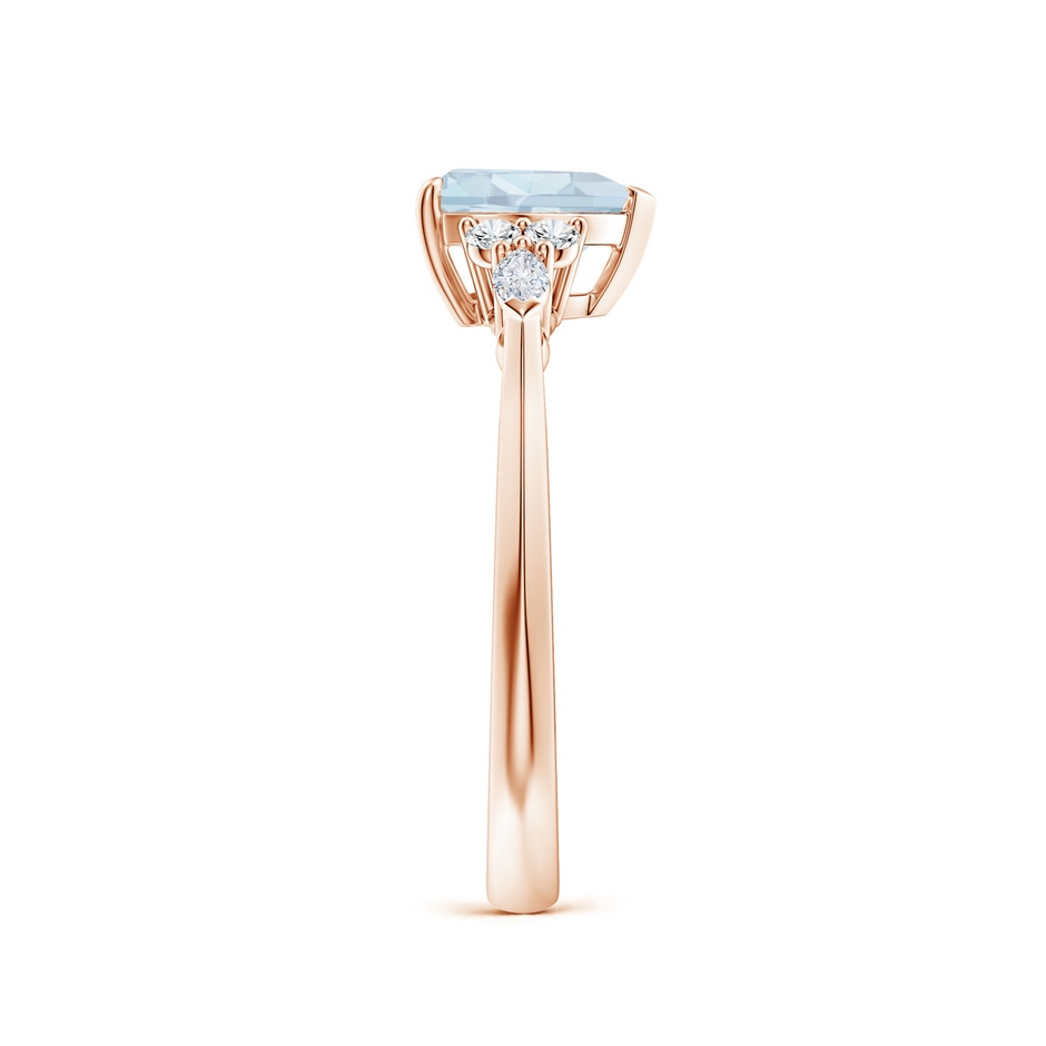 7mm A Heart-Shaped Aquamarine Side Stone Engagement Ring with Diamonds in Rose Gold side 299