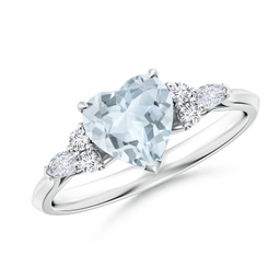 Heart Heart Aquamarine Rings
