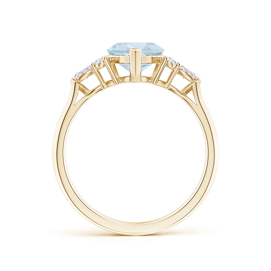 7mm A Heart-Shaped Aquamarine Side Stone Engagement Ring with Diamonds in Yellow Gold side 199