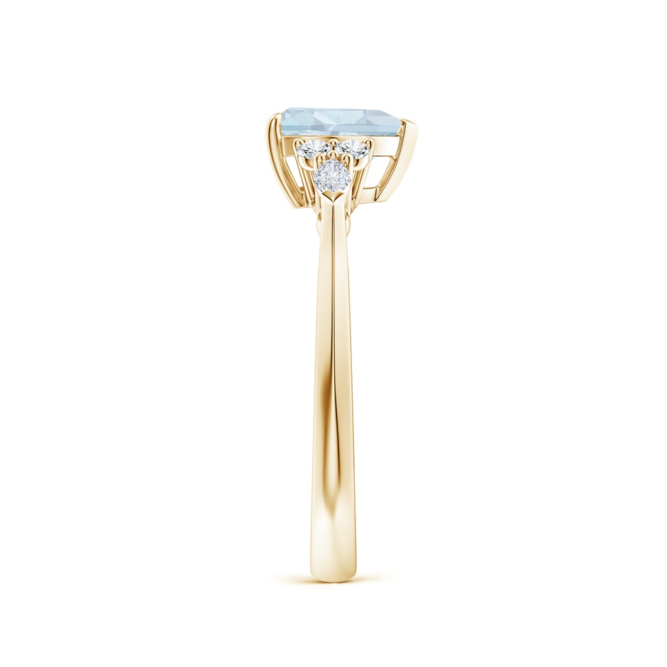 7mm A Heart-Shaped Aquamarine Side Stone Engagement Ring with Diamonds in Yellow Gold side 299