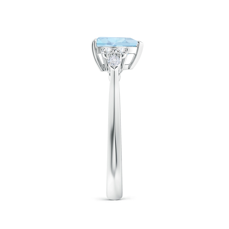 7mm AA Heart-Shaped Aquamarine Side Stone Engagement Ring with Diamonds in S999 Silver side 299