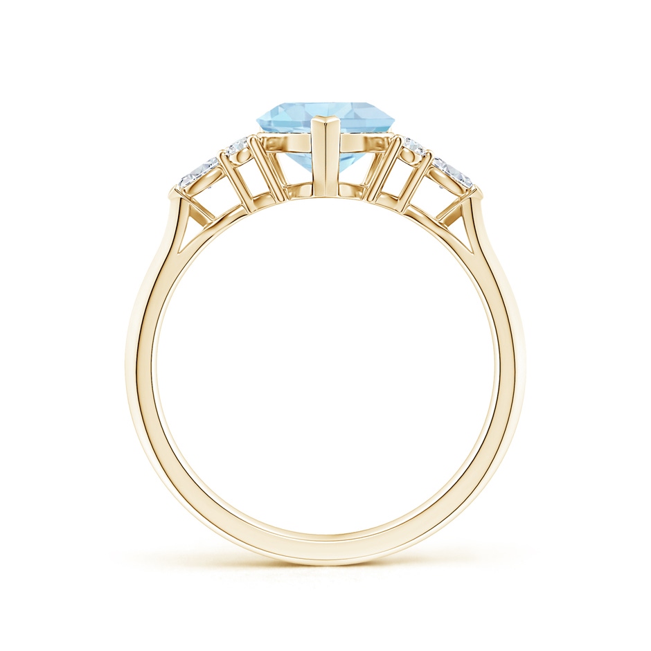 7mm AA Heart-Shaped Aquamarine Side Stone Engagement Ring with Diamonds in Yellow Gold side 199