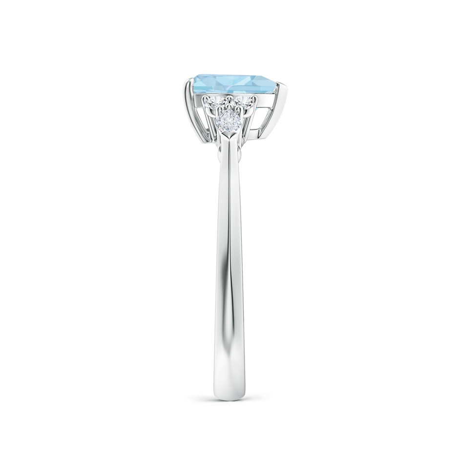 7mm AAA Heart-Shaped Aquamarine Side Stone Engagement Ring with Diamonds in S999 Silver side 299