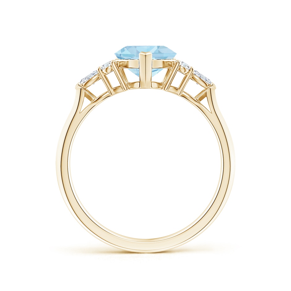 7mm AAA Heart-Shaped Aquamarine Side Stone Engagement Ring with Diamonds in Yellow Gold side 199