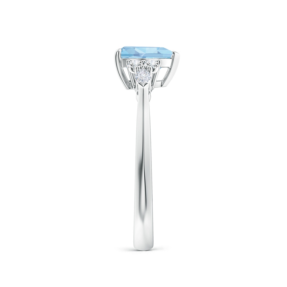 7mm AAAA Heart-Shaped Aquamarine Side Stone Engagement Ring with Diamonds in P950 Platinum side 299