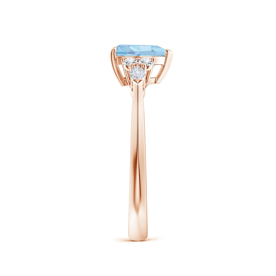 7mm AAAA Heart-Shaped Aquamarine Side Stone Engagement Ring with Diamonds in Rose Gold side 299