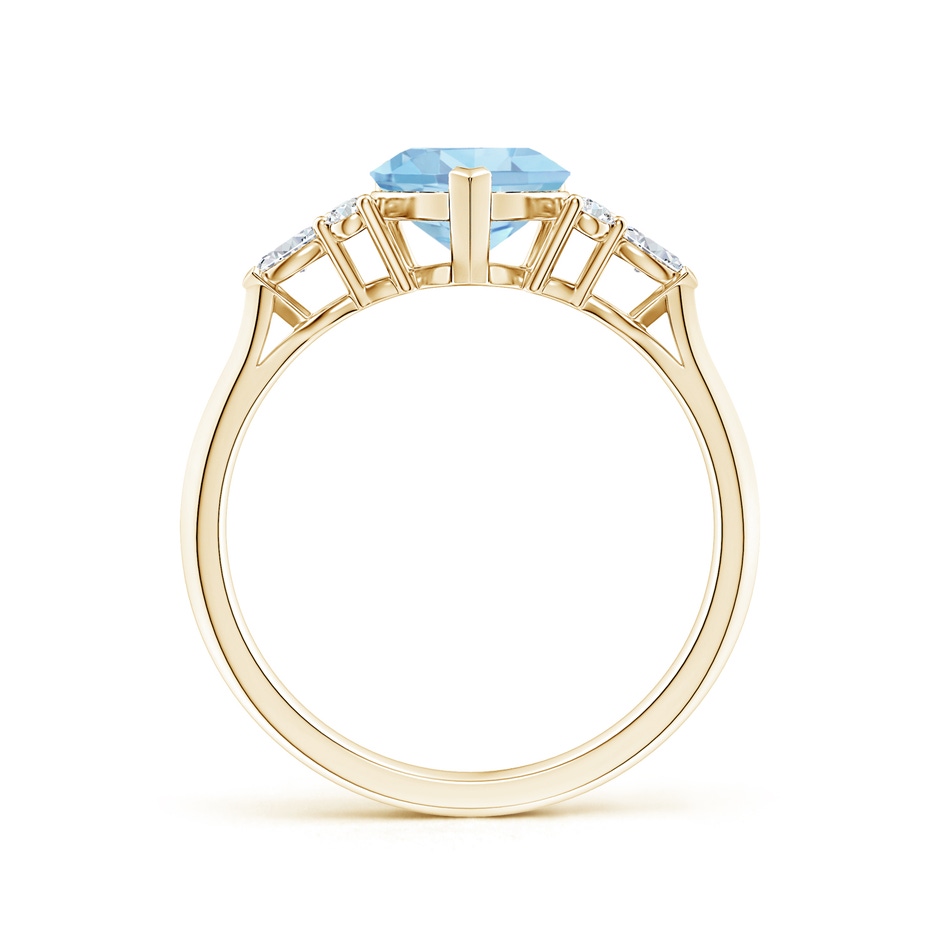 7mm AAAA Heart-Shaped Aquamarine Side Stone Engagement Ring with Diamonds in Yellow Gold side 199