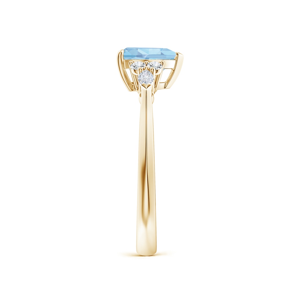 7mm AAAA Heart-Shaped Aquamarine Side Stone Engagement Ring with Diamonds in Yellow Gold side 299