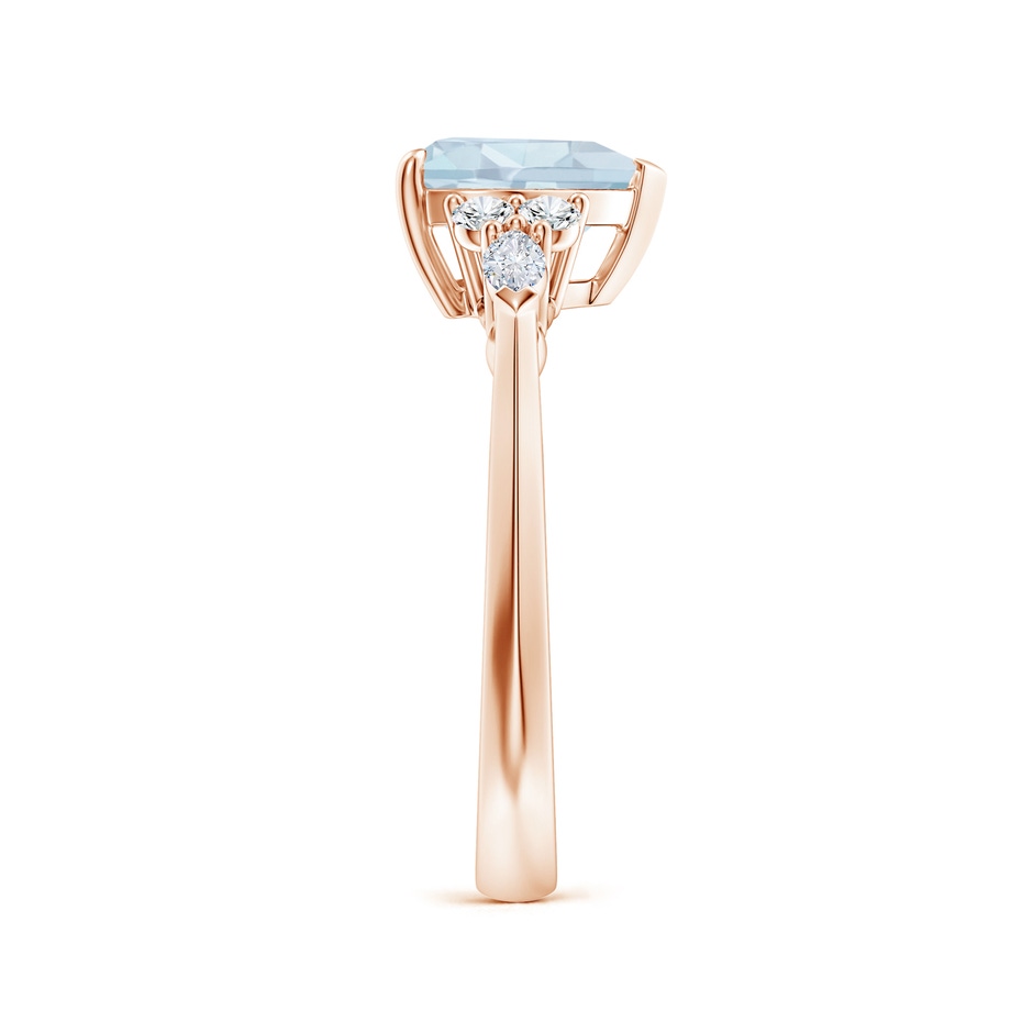 8mm A Heart-Shaped Aquamarine Side Stone Engagement Ring with Diamonds in Rose Gold side 299