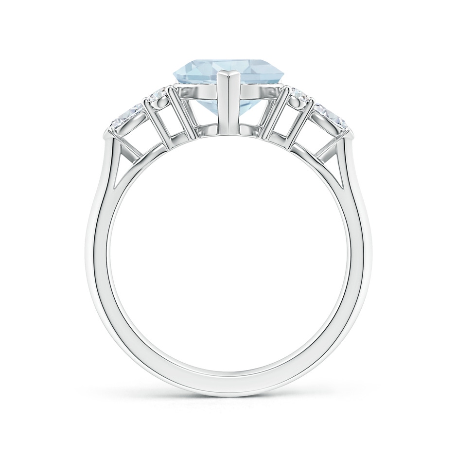8mm A Heart-Shaped Aquamarine Side Stone Engagement Ring with Diamonds in White Gold side 199