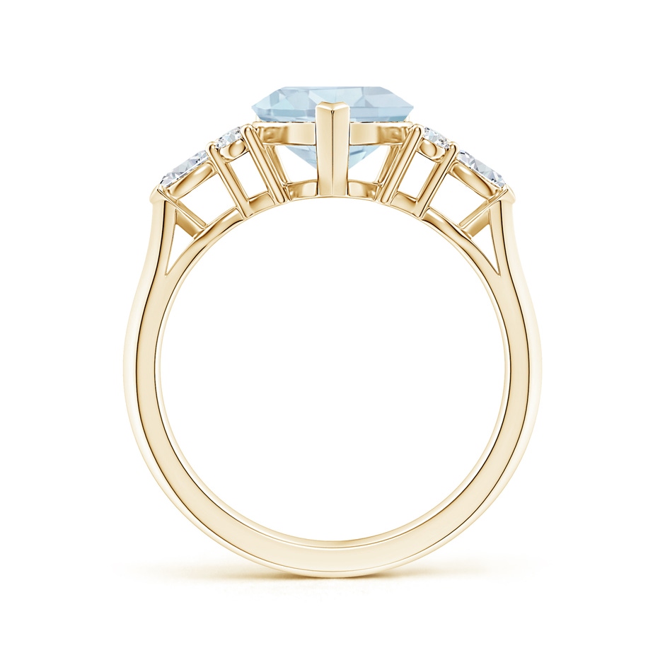 8mm A Heart-Shaped Aquamarine Side Stone Engagement Ring with Diamonds in Yellow Gold side 199