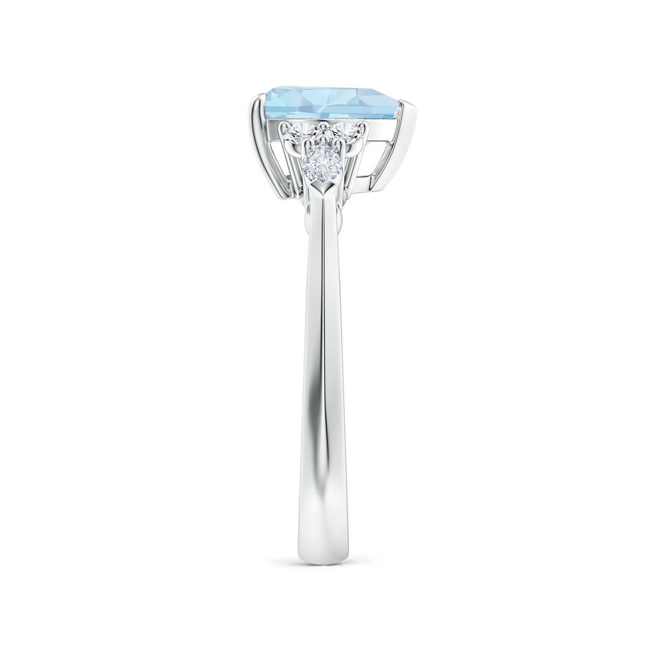 8mm AA Heart-Shaped Aquamarine Side Stone Engagement Ring with Diamonds in S999 Silver side 299