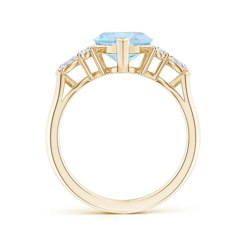 8mm AA Heart-Shaped Aquamarine Side Stone Engagement Ring with Diamonds in Yellow Gold side 199