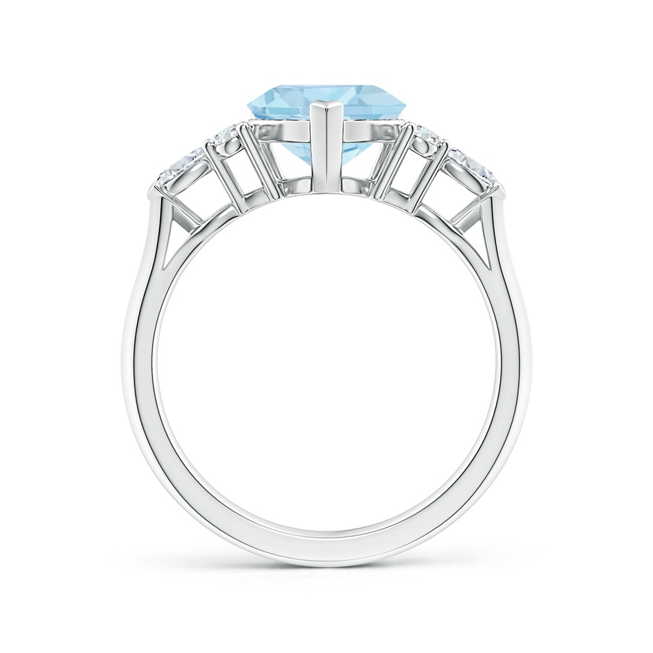 8mm AAA Heart-Shaped Aquamarine Side Stone Engagement Ring with Diamonds in White Gold side 199