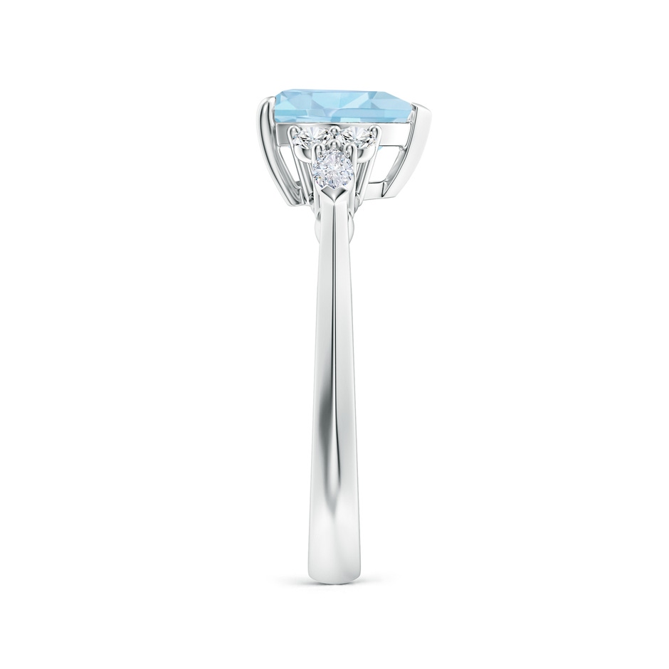 8mm AAA Heart-Shaped Aquamarine Side Stone Engagement Ring with Diamonds in White Gold side 299
