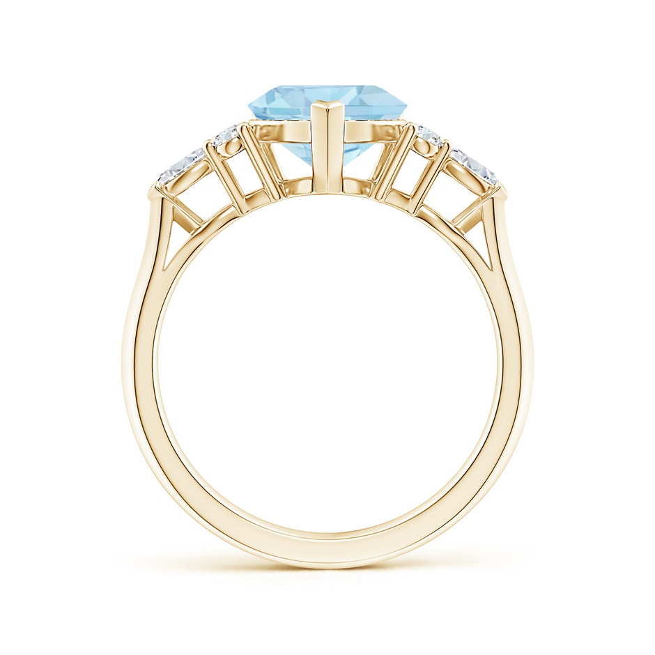 8mm AAA Heart-Shaped Aquamarine Side Stone Engagement Ring with Diamonds in Yellow Gold side 199