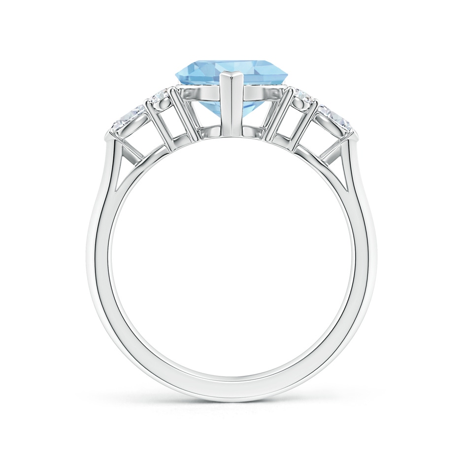 8mm AAAA Heart-Shaped Aquamarine Side Stone Engagement Ring with Diamonds in White Gold side 199