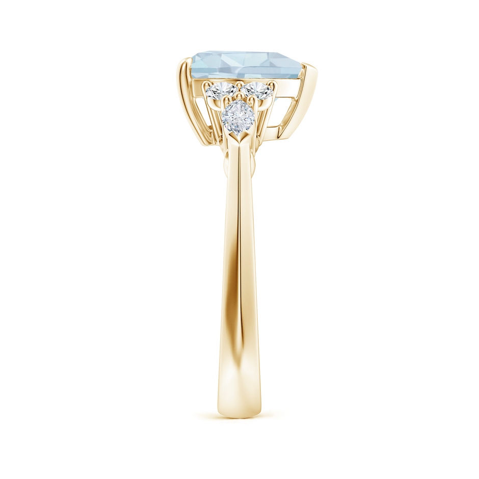 9mm A Heart-Shaped Aquamarine Side Stone Engagement Ring with Diamonds in 10K Yellow Gold side 299