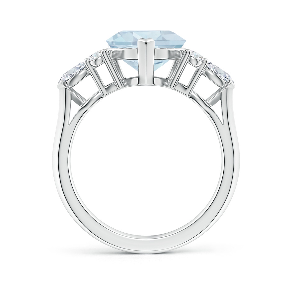 9mm A Heart-Shaped Aquamarine Side Stone Engagement Ring with Diamonds in S999 Silver side 199
