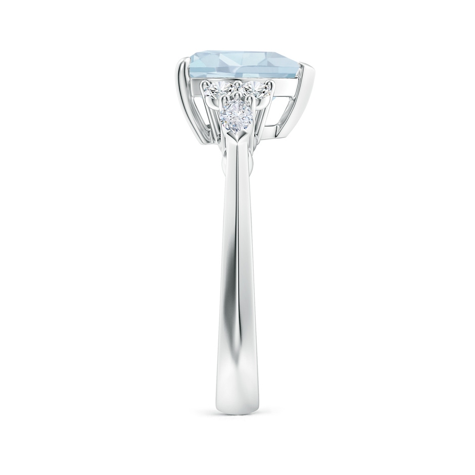 9mm A Heart-Shaped Aquamarine Side Stone Engagement Ring with Diamonds in S999 Silver side 299
