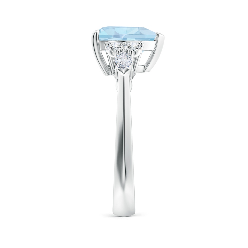 9mm AA Heart-Shaped Aquamarine Side Stone Engagement Ring with Diamonds in S999 Silver side 299