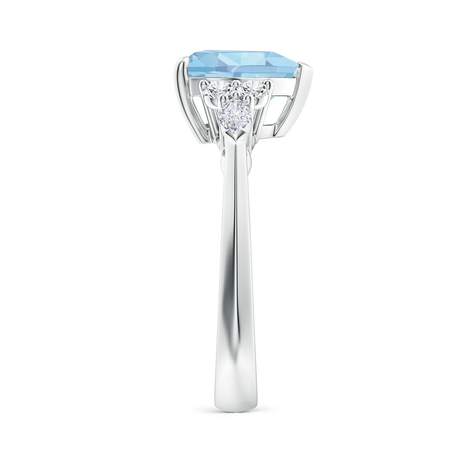 9mm AAAA Heart-Shaped Aquamarine Side Stone Engagement Ring with Diamonds in P950 Platinum side 299