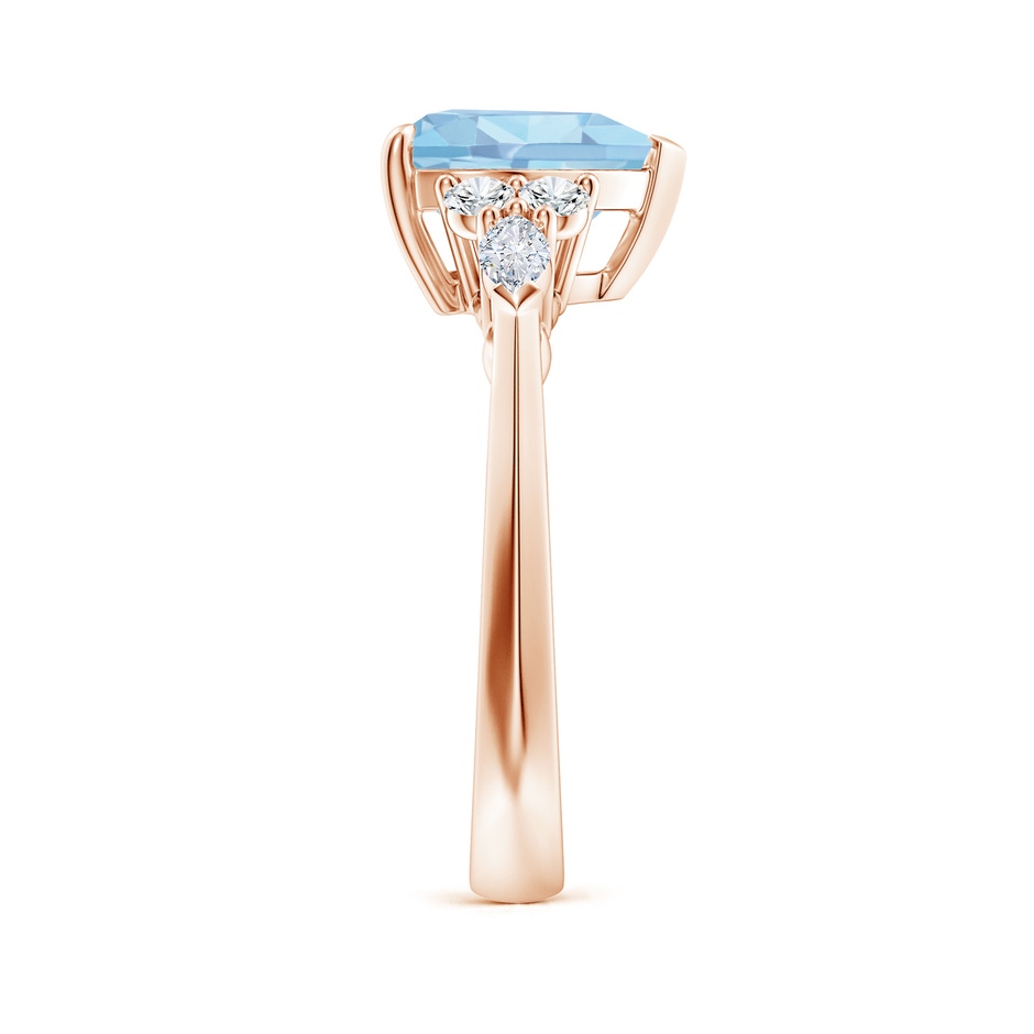 9mm AAAA Heart-Shaped Aquamarine Side Stone Engagement Ring with Diamonds in Rose Gold side 299