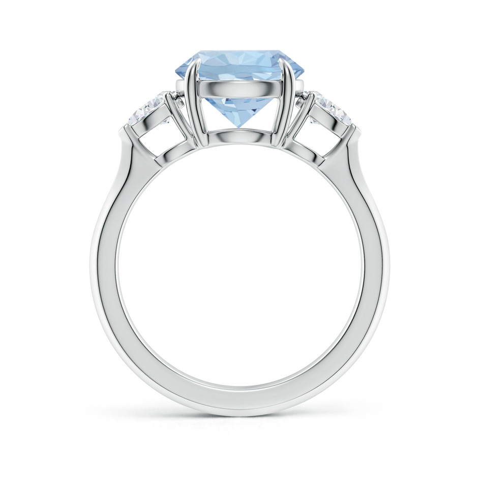 9mm AA Round Aquamarine and Pear Diamond Three Stone Engagement Ring in S999 Silver side 199