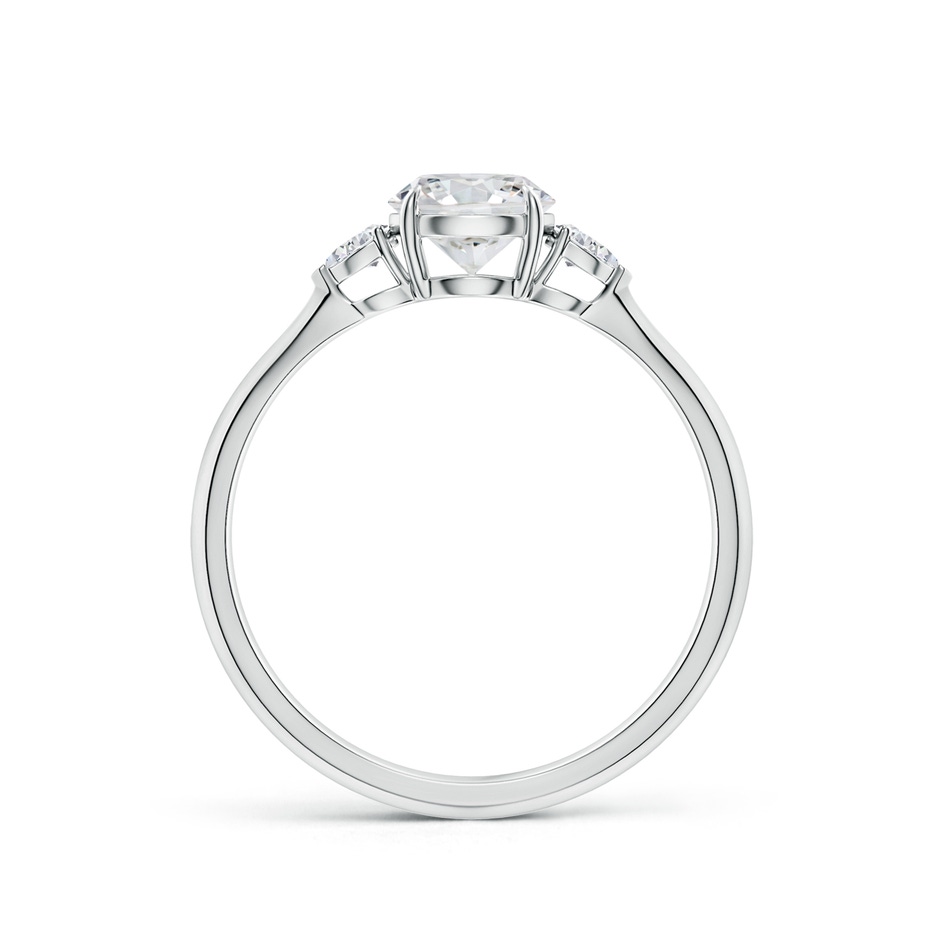 5.9mm HSI2 Round and Pear Diamond Three Stone Engagement Ring in 18K White Gold side 199
