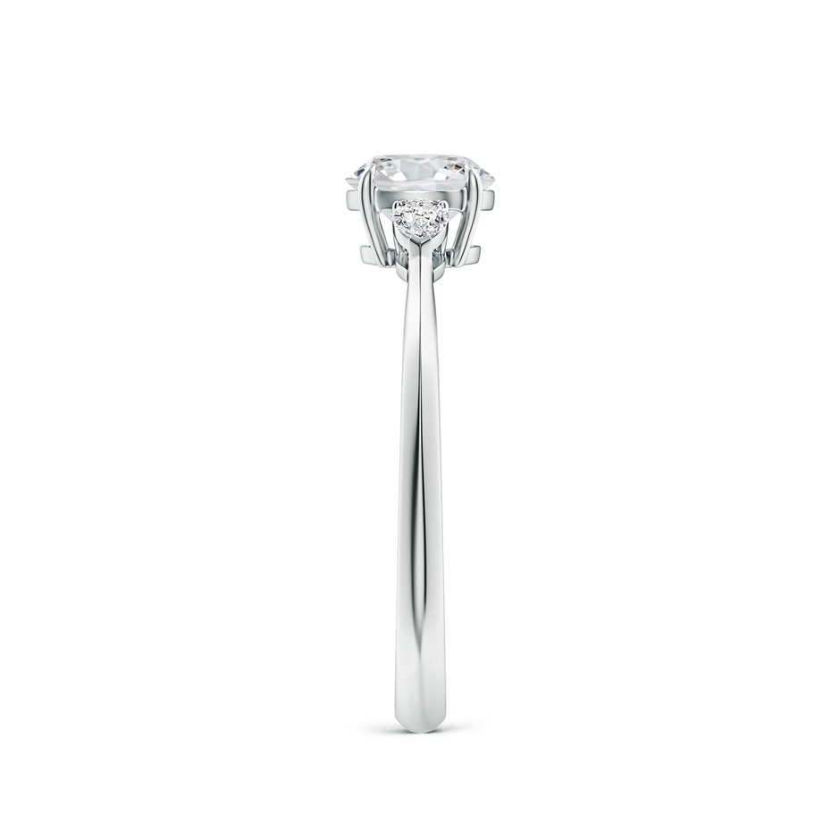 5.9mm HSI2 Round and Pear Diamond Three Stone Engagement Ring in 18K White Gold side 299