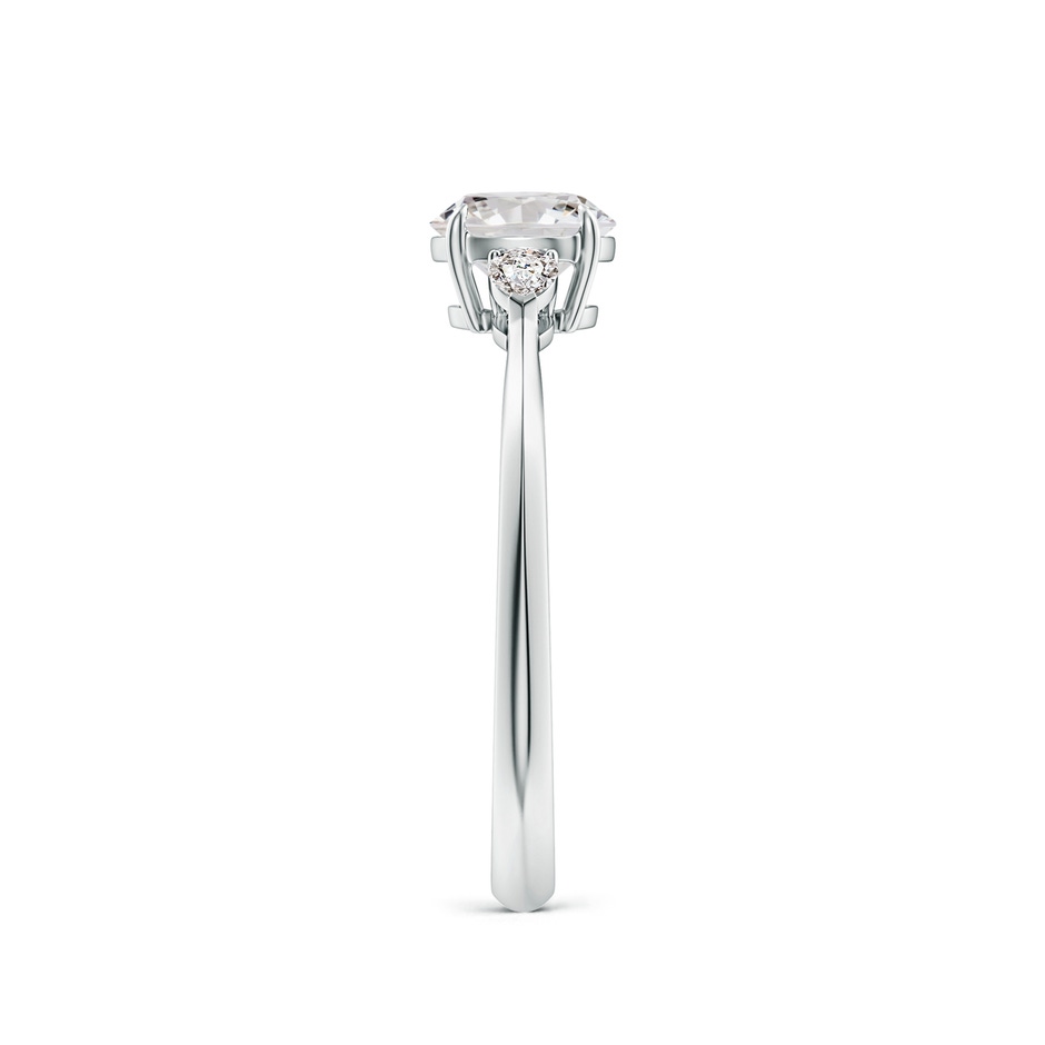 5.9mm IJI1I2 Round and Pear Diamond Three Stone Engagement Ring in P950 Platinum side 299