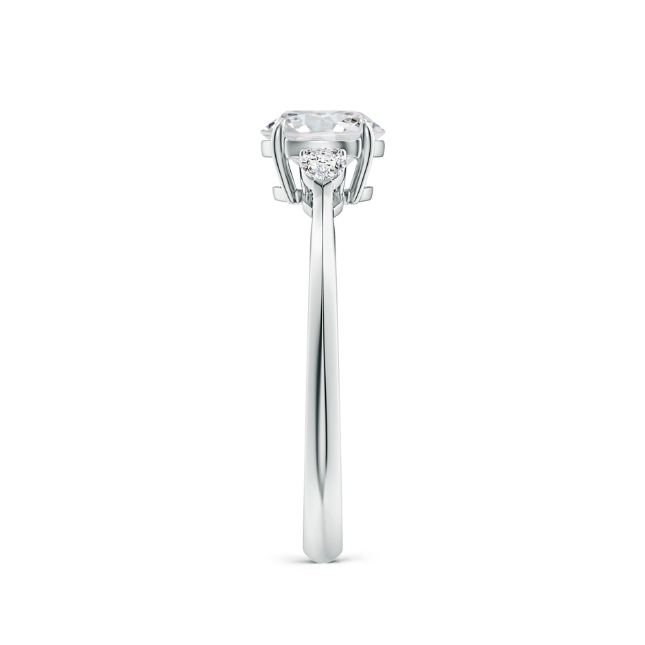 6.4mm HSI2 Round and Pear Diamond Three Stone Engagement Ring in White Gold side 299