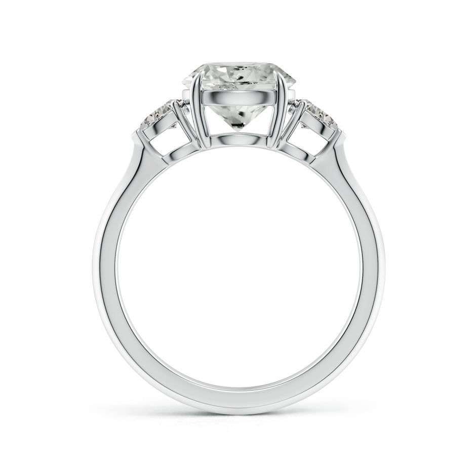 8mm KI3 Round and Pear Diamond Three Stone Engagement Ring in White Gold side 199