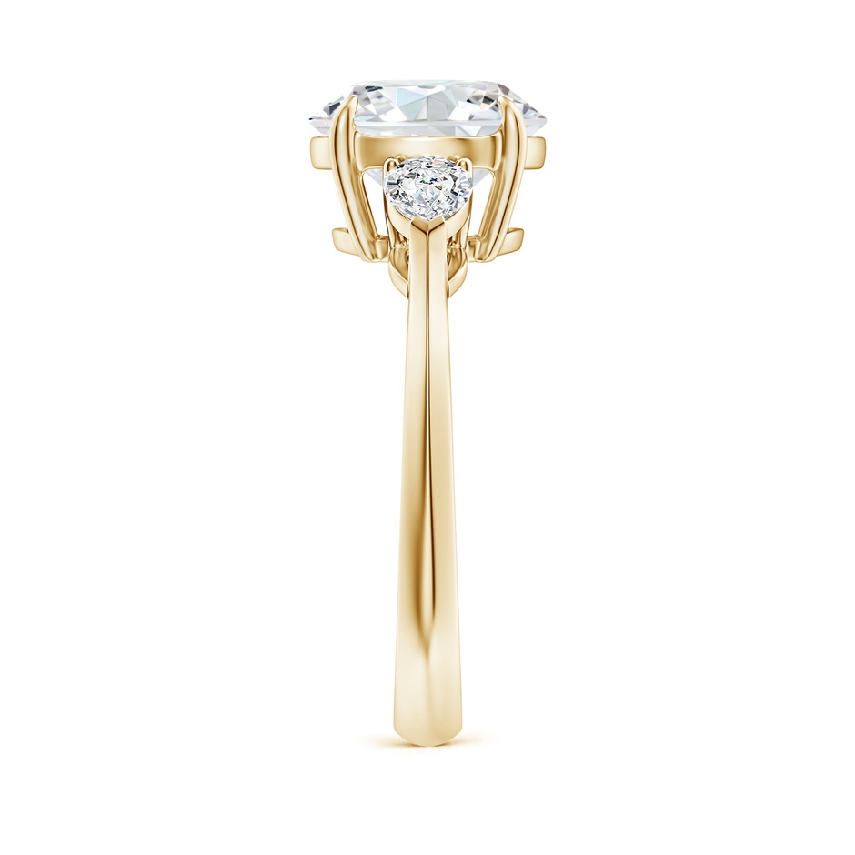 9.2mm GVS2 Round and Pear Diamond Three Stone Engagement Ring in Yellow Gold side 299
