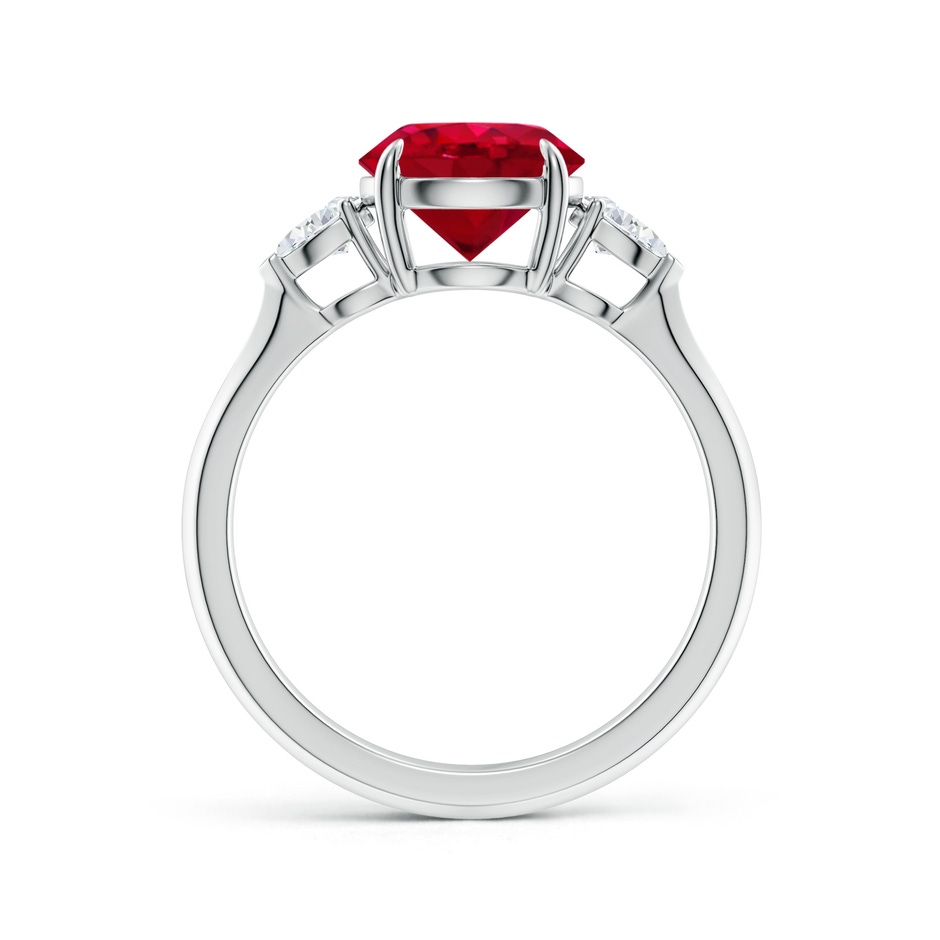 8mm AAA Round Ruby and Pear Diamond Three Stone Engagement Ring in White Gold side 199