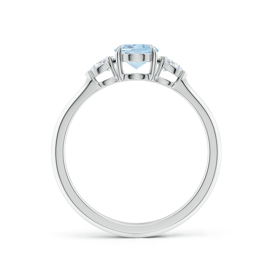 7x5mm A Oval Aquamarine and Pear Diamond Three Stone Engagement Ring in S999 Silver side 199