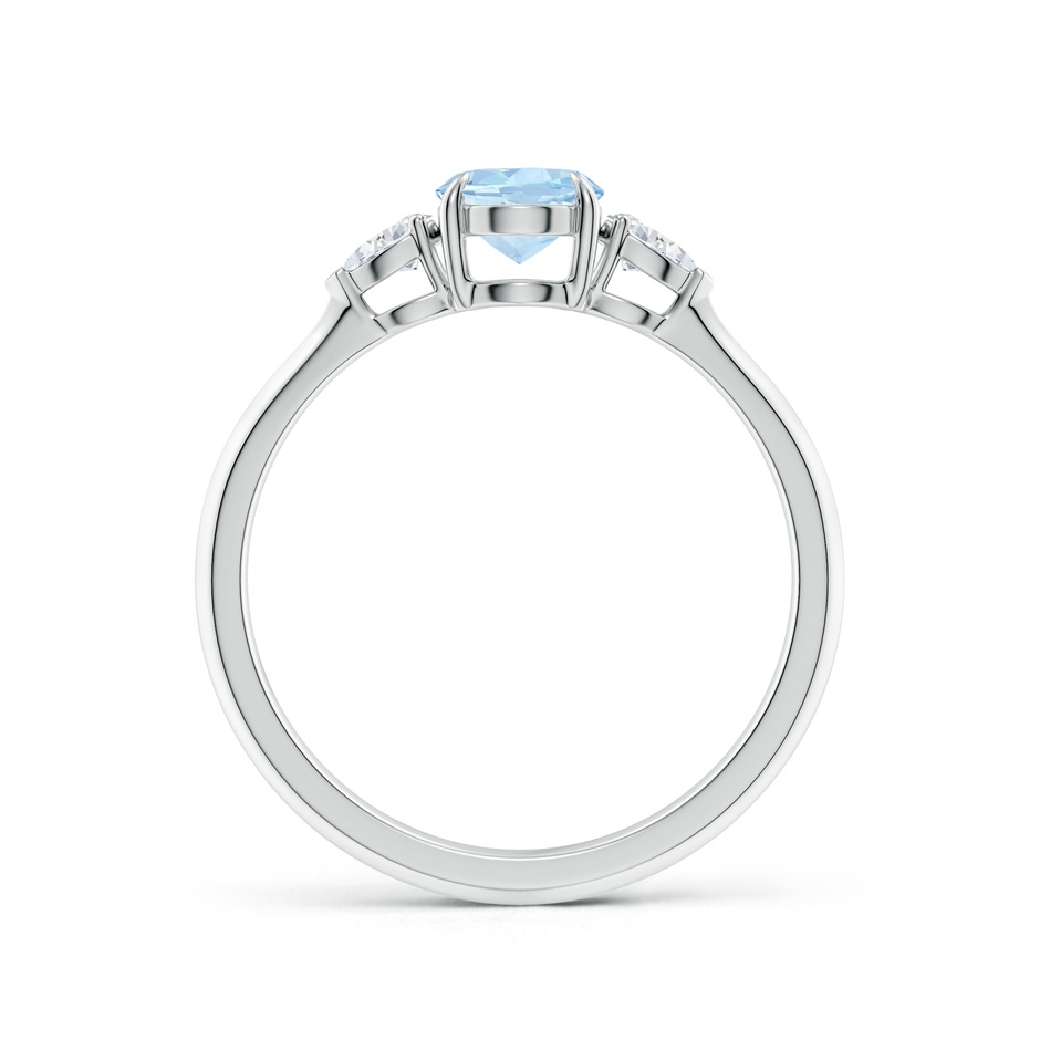 7x5mm AA Oval Aquamarine and Pear Diamond Three Stone Engagement Ring in S999 Silver side 199