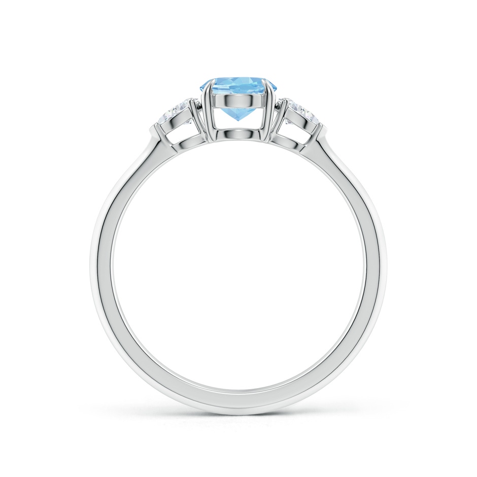 7x5mm AAAA Oval Aquamarine and Pear Diamond Three Stone Engagement Ring in White Gold side 199