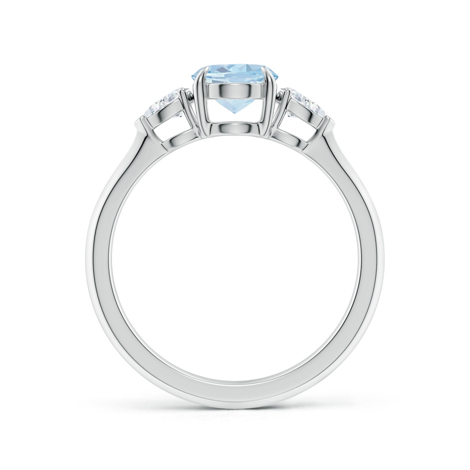 8x6mm A Oval Aquamarine and Pear Diamond Three Stone Engagement Ring in White Gold side 199