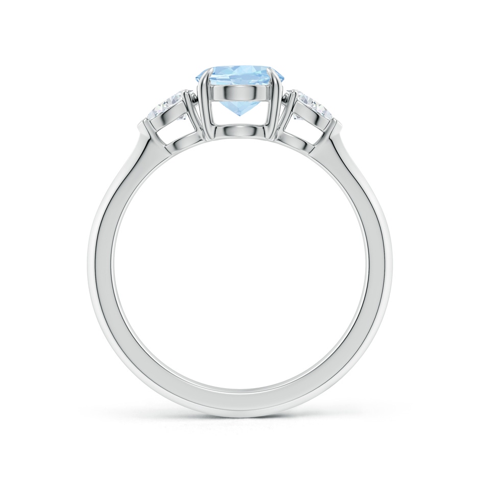 8x6mm AA Oval Aquamarine and Pear Diamond Three Stone Engagement Ring in White Gold side 199