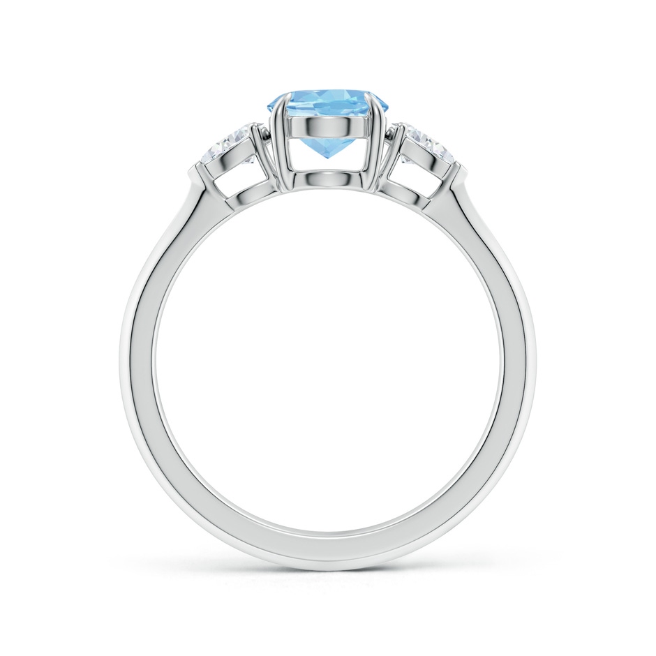 8x6mm AAAA Oval Aquamarine and Pear Diamond Three Stone Engagement Ring in White Gold side 199