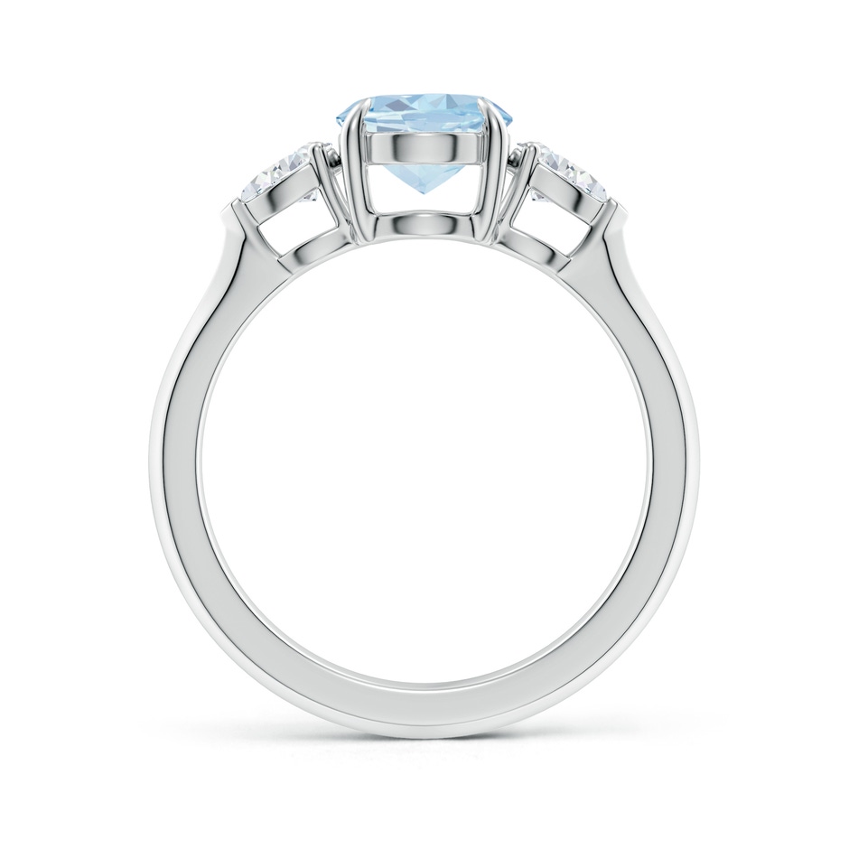9x7mm A Oval Aquamarine and Pear Diamond Three Stone Engagement Ring in White Gold side 199