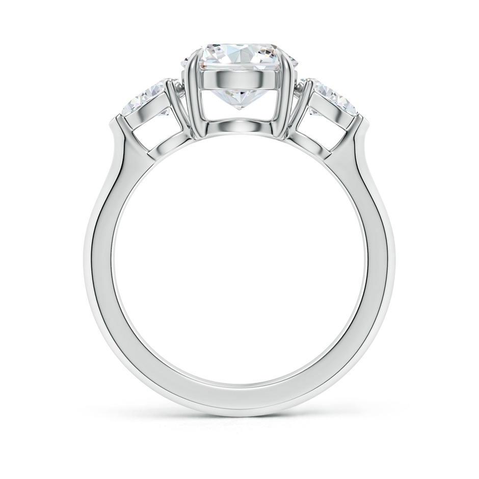 10x8mm GVS2 Oval Diamond and Pear Diamond Three Stone Engagement Ring in P950 Platinum side 199
