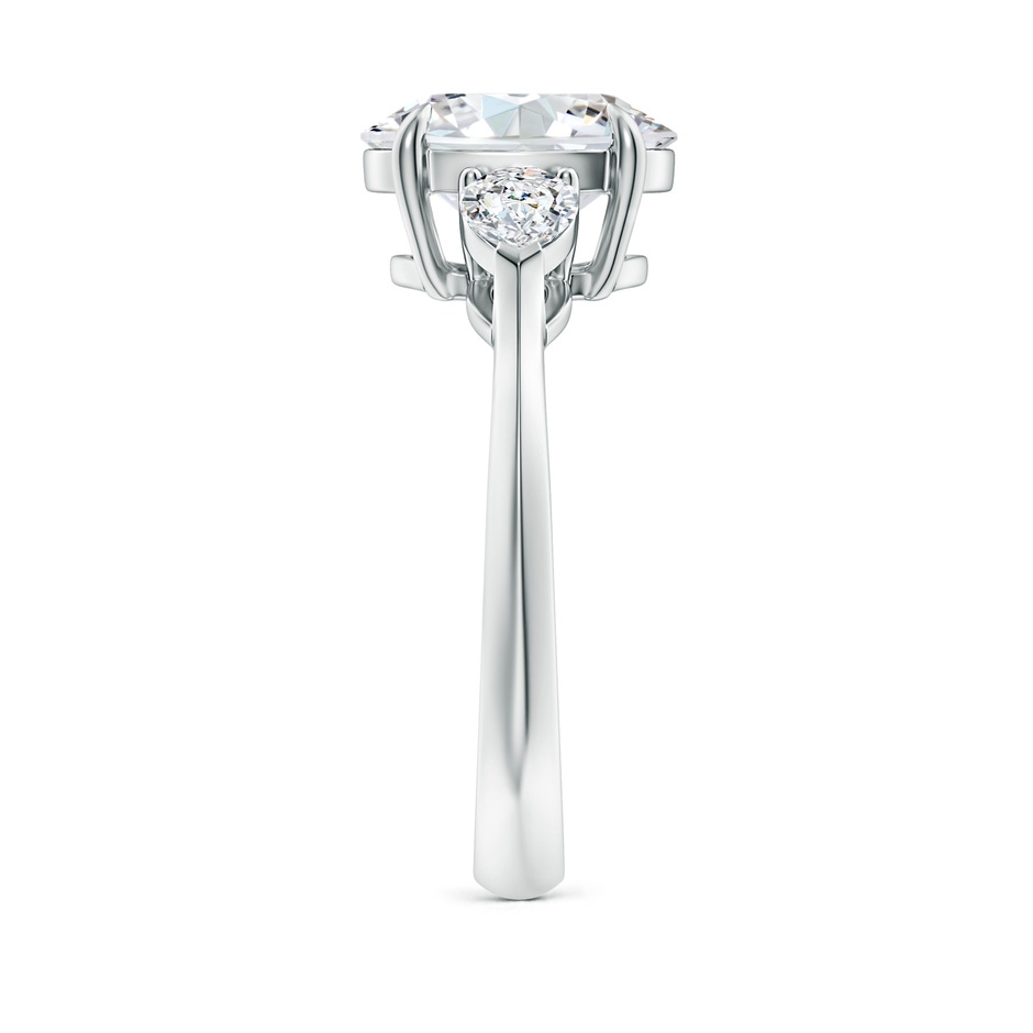 10x8mm GVS2 Oval Diamond and Pear Diamond Three Stone Engagement Ring in P950 Platinum side 299