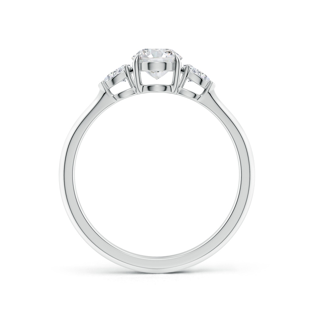 7x5mm HSI2 Oval Diamond and Pear Diamond Three Stone Engagement Ring in White Gold - side 199