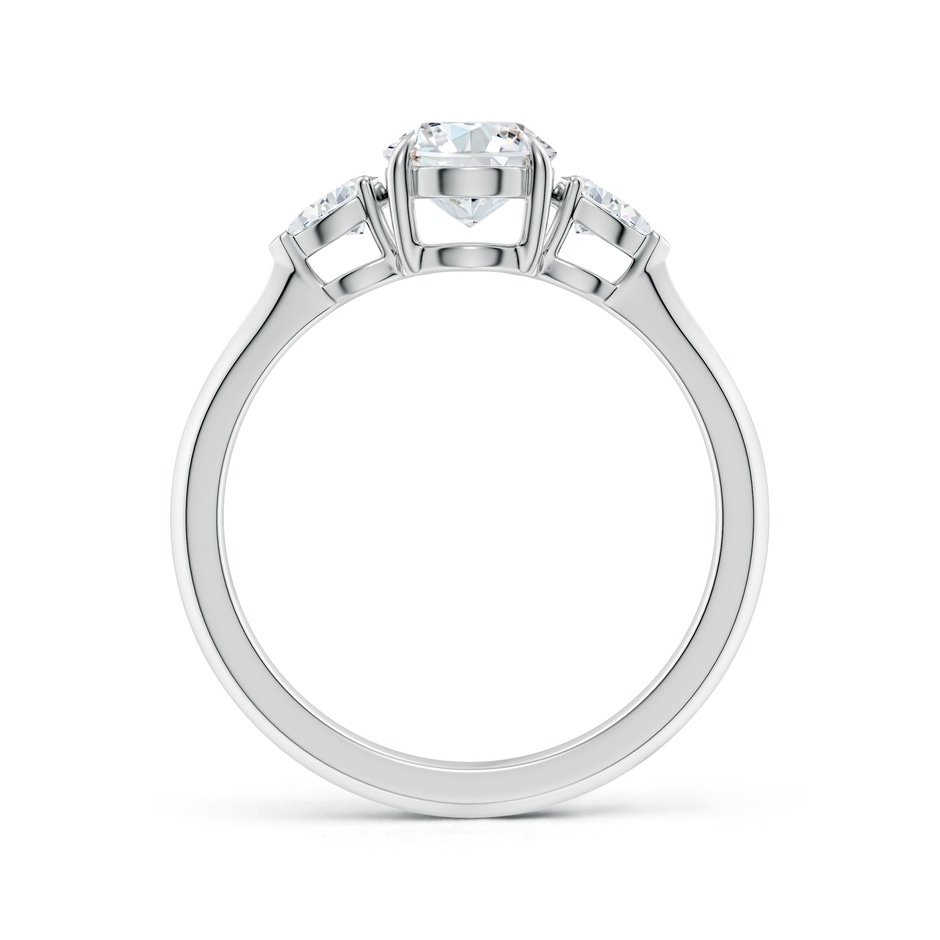 8x6mm GVS2 Oval Diamond and Pear Diamond Three Stone Engagement Ring in P950 Platinum side 199