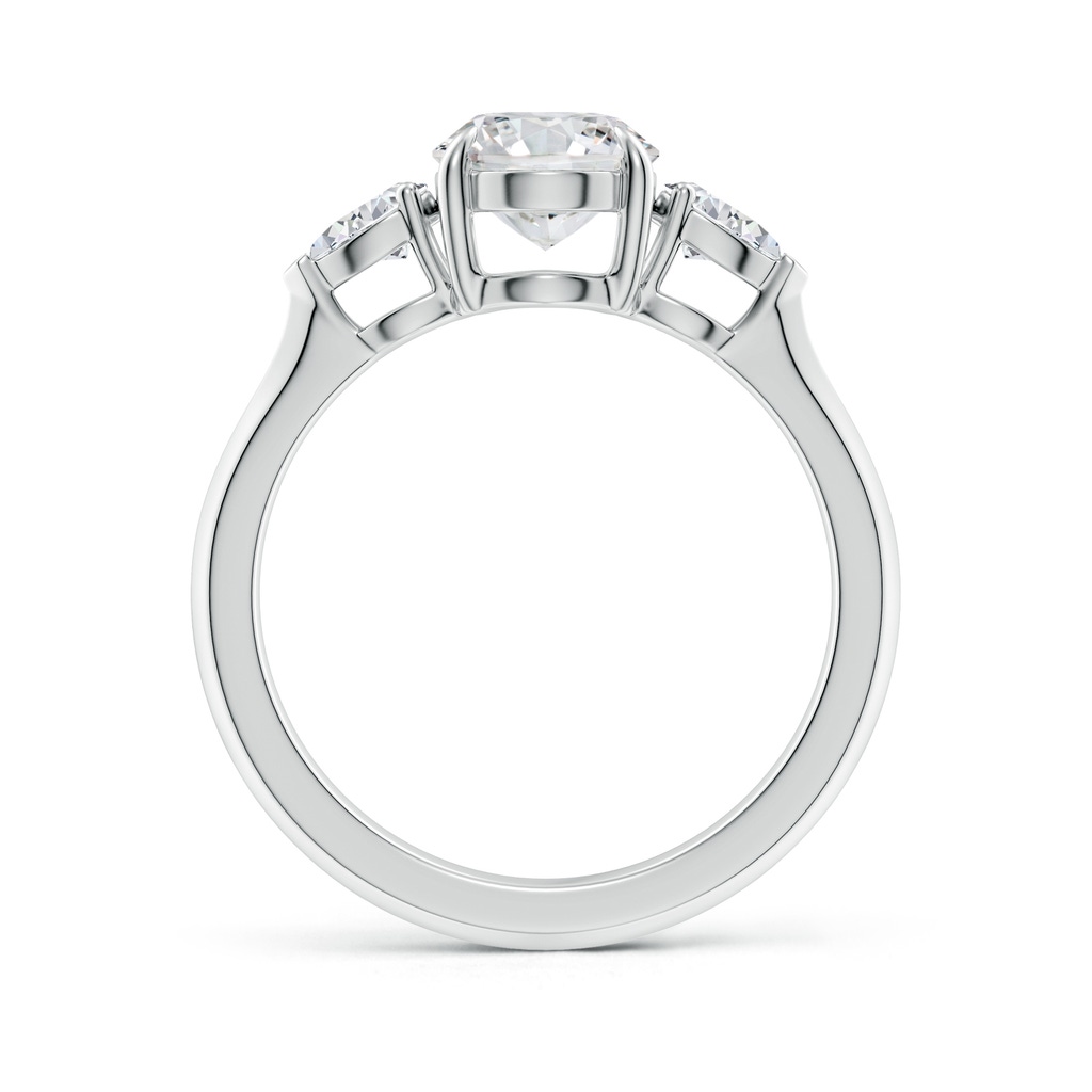 9x7mm HSI2 Oval Diamond and Pear Diamond Three Stone Engagement Ring in White Gold - side 199